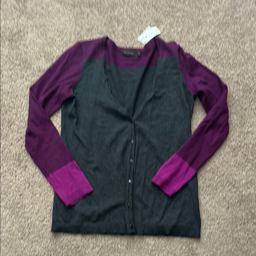 NWT Purple and Gray Long Sleeve Cardigan